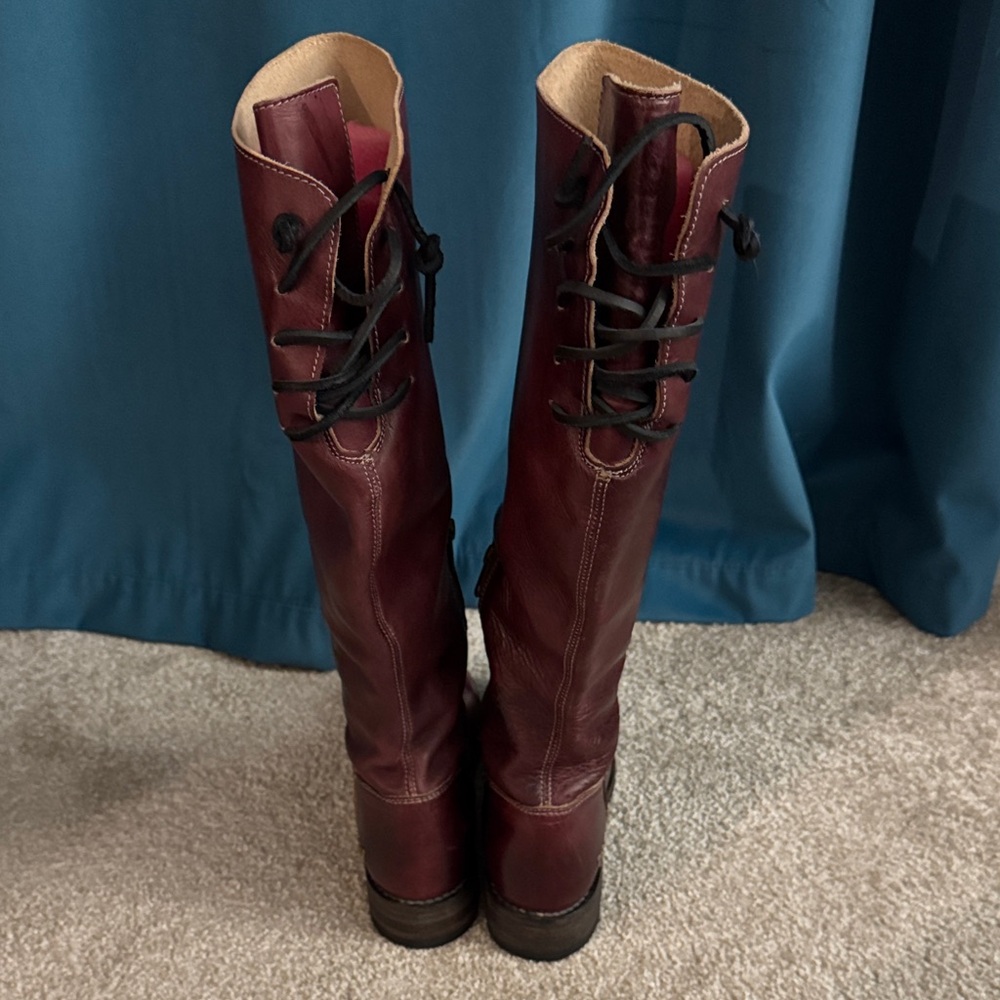 BED|STU Rich Burgundy Manchester Tall Boots - Picture 4 of 6